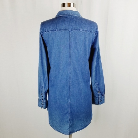 Holding Horses Murrelet denim chambray tunic top 2 - Picture 2 of 8